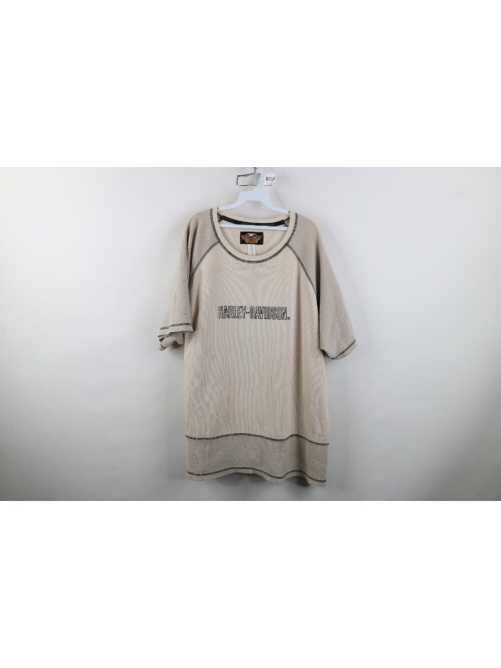 Vintage 90s Y2K Harley Davidson Terry Cloth Thermal Ribbed Knit T-Shirt Mens 2XL